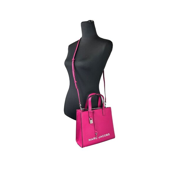 NEW Marc Jacobs Mini Grind Pink Leather Crossbody Bag Purse Lipstick Pink - Picture 2 of 5